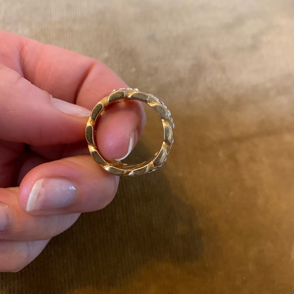 Diamond Cuban Ring with chain and stones - Picture 3 of 5